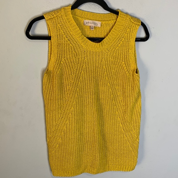 Philosophy Sweaters - Philosophy mustard yellow sweater vest S